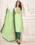 Light Green Chanderi Cotton Pant Dress