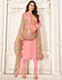 Light Pink Chanderi Cotton Pant Dress