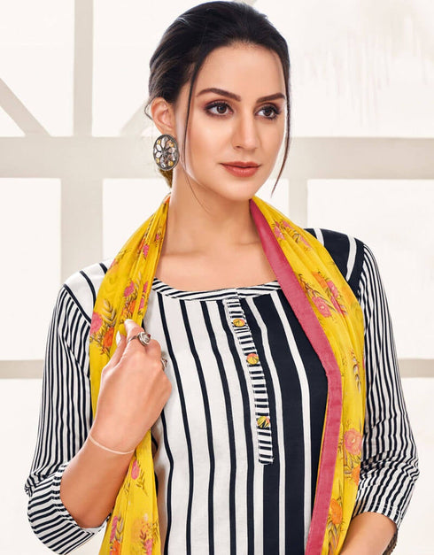 Multi Chanderi Cotton Pant Dress Closure View