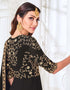 Black Myanmar Georgette Pant Anarkali Back View