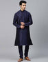 Navy Blue Kurta Dupion Silk Chudidaar