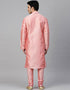 Pink Kurta Dupion Silk Chudidaar Closure View