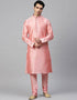 Pink Kurta Dupion Silk Chudidaar