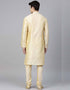 Cream Kurta Dupion Silk Chudidaar Closure View