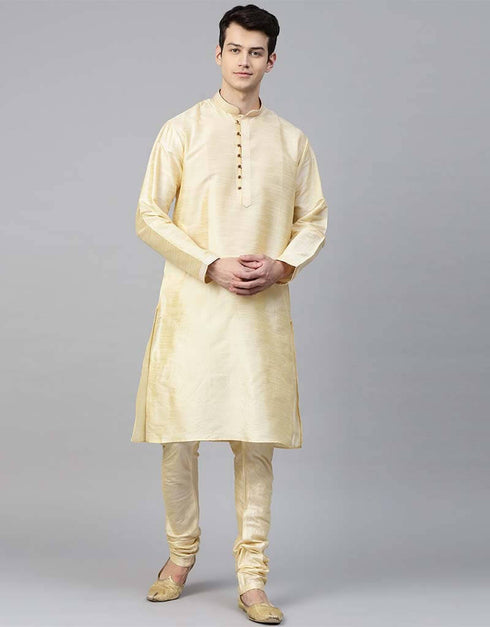 Cream Kurta Dupion Silk Chudidaar