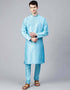 Sky Bkye Kurta Dupion Silk Chudidaar