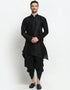 Black Kurta Dupion Silk Dhoti