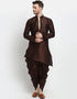 Brown Kurta Dupion Silk Dhoti