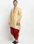 Cream Kurta Dupion Silk Dhoti Closure View