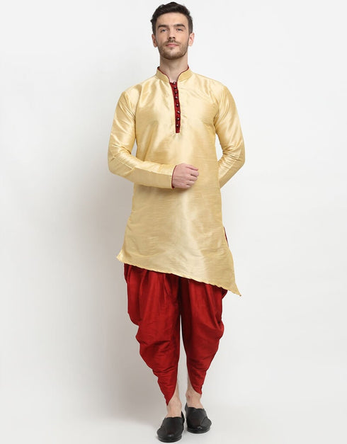 Cream Kurta Dupion Silk Dhoti