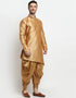 Gold Kurta Dupion Silk Dhoti Closure View