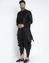 Black Kurta Dupion Silk Dhoti Closure View