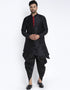 Black Kurta Dupion Silk Dhoti