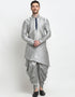 Grey Kurta Dupion Silk Dhoti