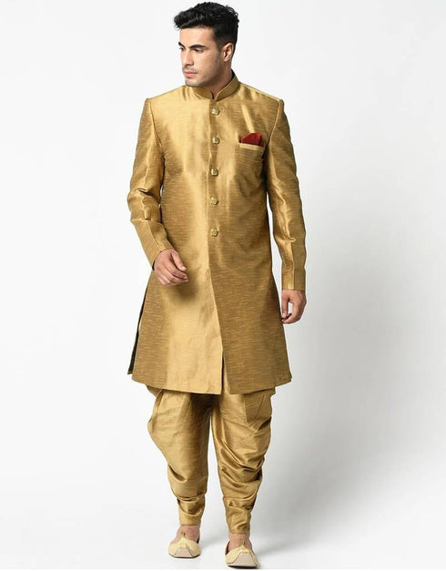 Gold Kurta Dupion Silk Dhoti