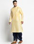 Cream Kurta Dupion Silk Dhoti Closure View