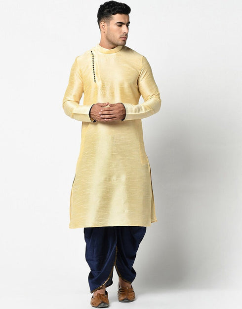 Cream Kurta Dupion Silk Dhoti