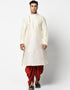 Off White Kurta Dupion Silk Dhoti