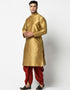 Gold Kurta Dupion Silk Dhoti Closure View