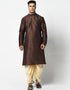Brown Kurta Dupion Silk Dhoti