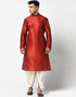 Maroon Kurta Dupion Silk Dhoti