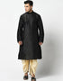 Black Kurta Dupion Silk Dhoti