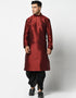 Maroon Kurta Dupion Silk Dhoti
