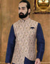 Navy Blue Kurta Silk Chudiddar Closure View