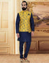 Navy Blue Kurta Silk Chudiddar