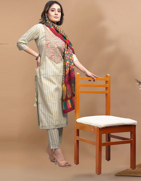 White Rock Pure Khadi Cotton Pant Straight Closure View