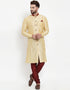 Cream Gold Kurta Banarasi Dhupion Silk Chudidaar