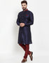 Navy Blue Kurta Banarasi Dhupion Silk Chudidaar Closure View