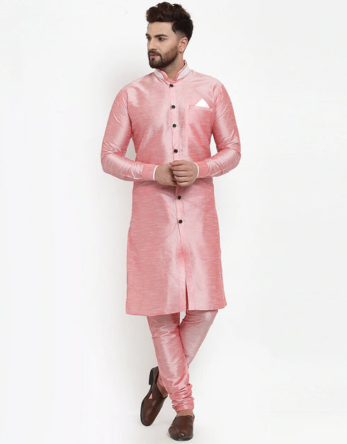 Light Pink Kurta Banarasi Dhupion Silk Chudidaar