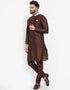 Coffee Kurta Banarasi Dhupion Silk Chudidaar Closure View