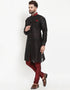 Black Kurta Banarasi Dhupion Silk Chudidaar Closure View