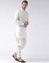 White Kurta Art Dupion Dhoti Closure View
