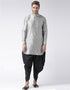 Grey Kurta Art Dupion Dhoti