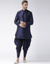 Navy Blue Kurta Art Dupion Dhoti