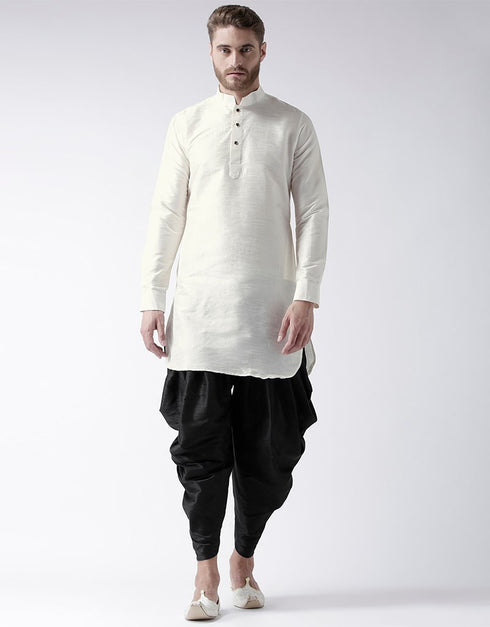White Kurta Art Dupion Dhoti