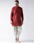 Maroon Kurta Art Dupion Dhoti