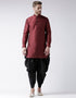 Maroon Kurta Art Dupion Dhoti