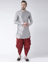 Grey Kurta Art Dupion Dhoti