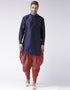 Navy Blue Kurta Art Dupion Dhoti