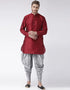 Maroon Kurta Art Dupion Dhoti