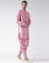 Light Pink Kurta Art Dupion Dhoti Closure View