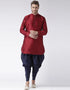 Maroon Kurta Art Dupion Dhoti