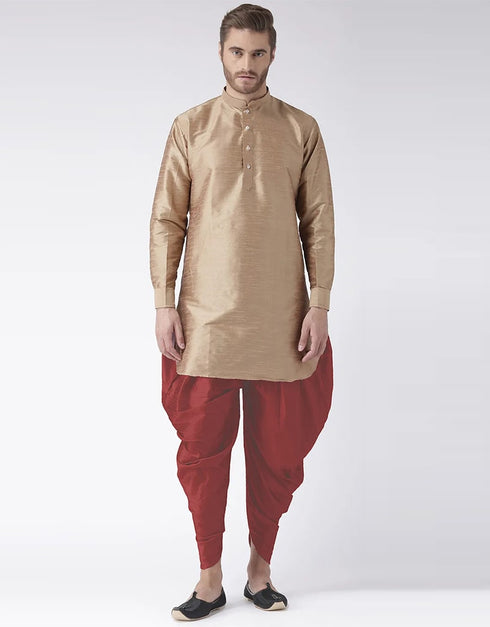 Copper Gold Kurta Art Dupion Dhoti