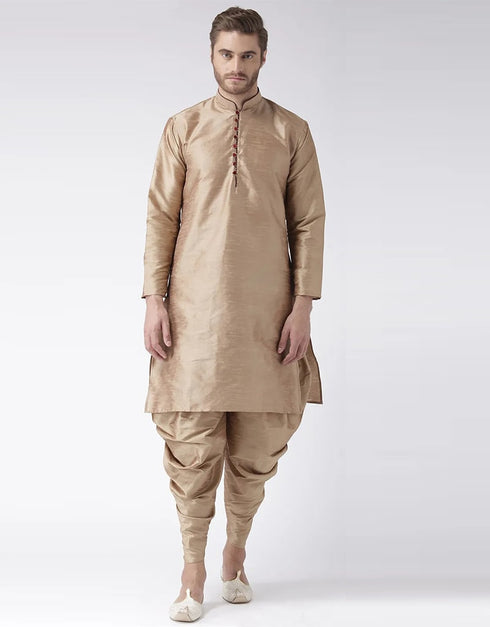 Copper Gold Kurta Art Dupion Dhoti