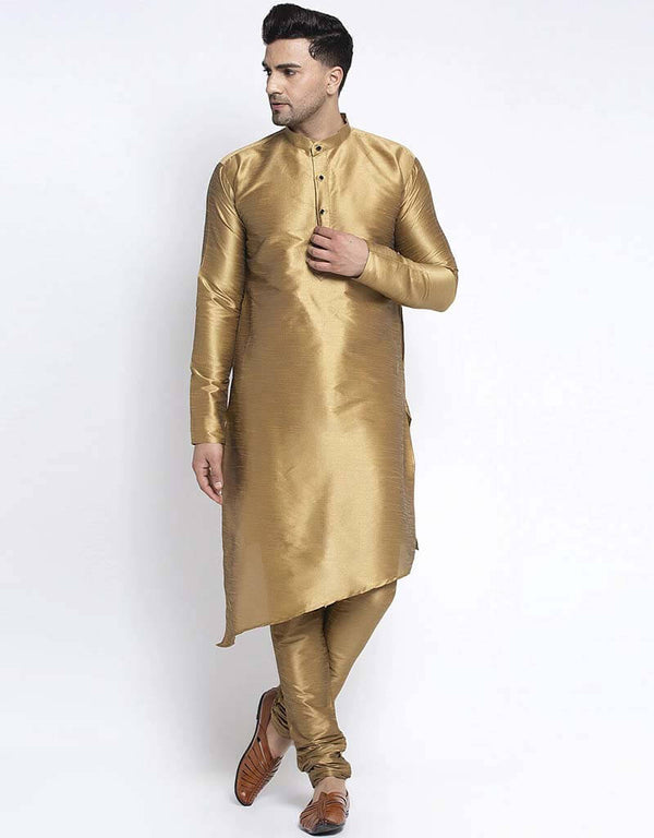 Gold Kurta Art Dupion Chudidaar