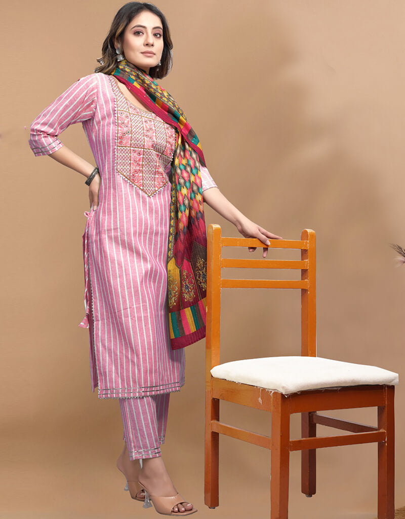Pleated Khadi pant-blush pink only